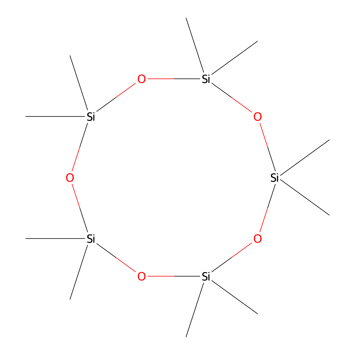 Decamethylcyclopentasiloxane molecular structure, CAS 541-02-6