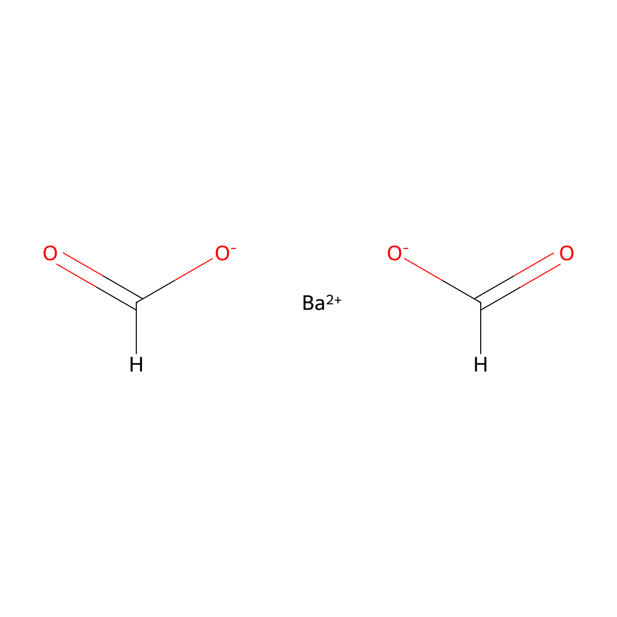 Barium formate molecular structure, CAS 541-43-5