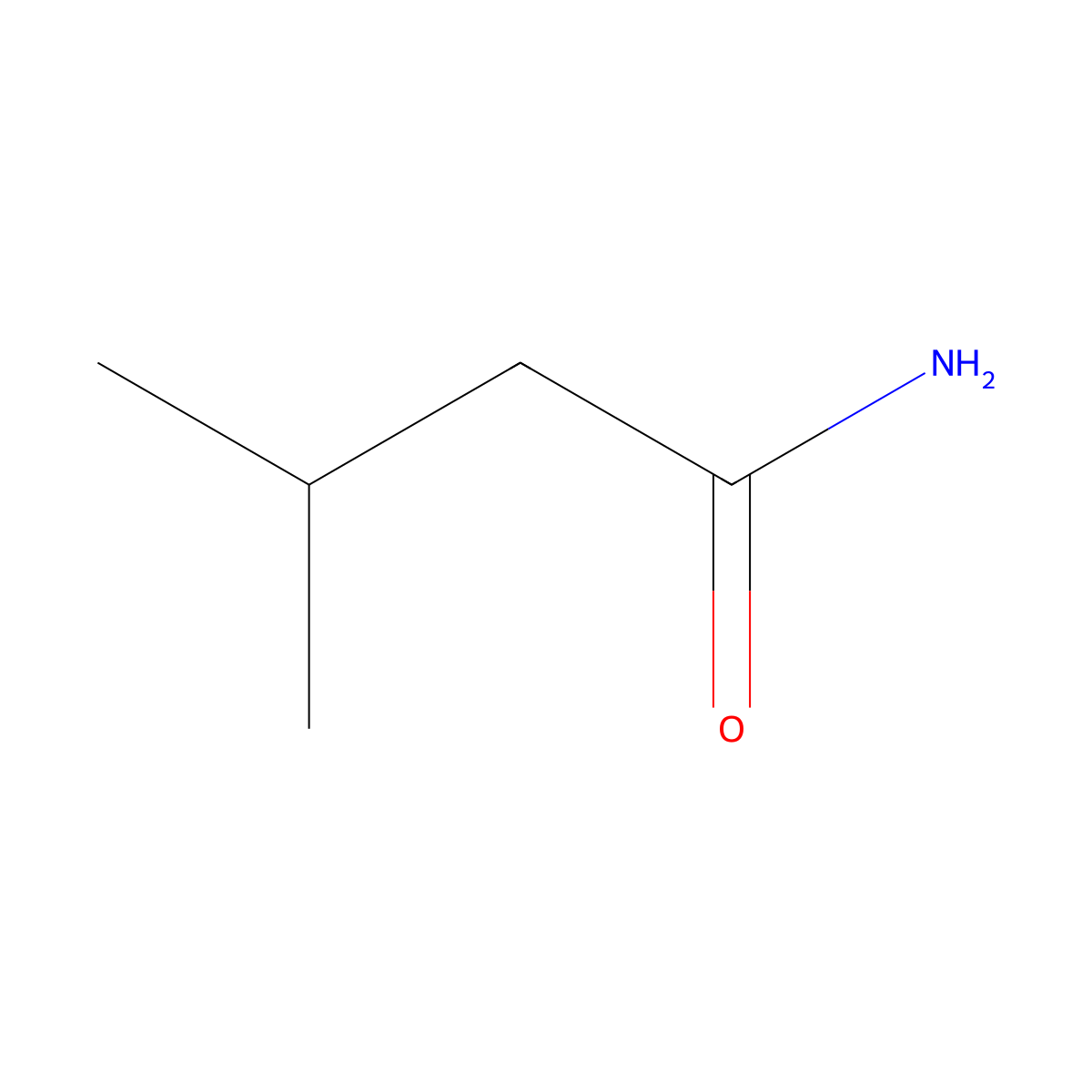 3-Methylbutanamide molecular structure, CAS 541-46-8