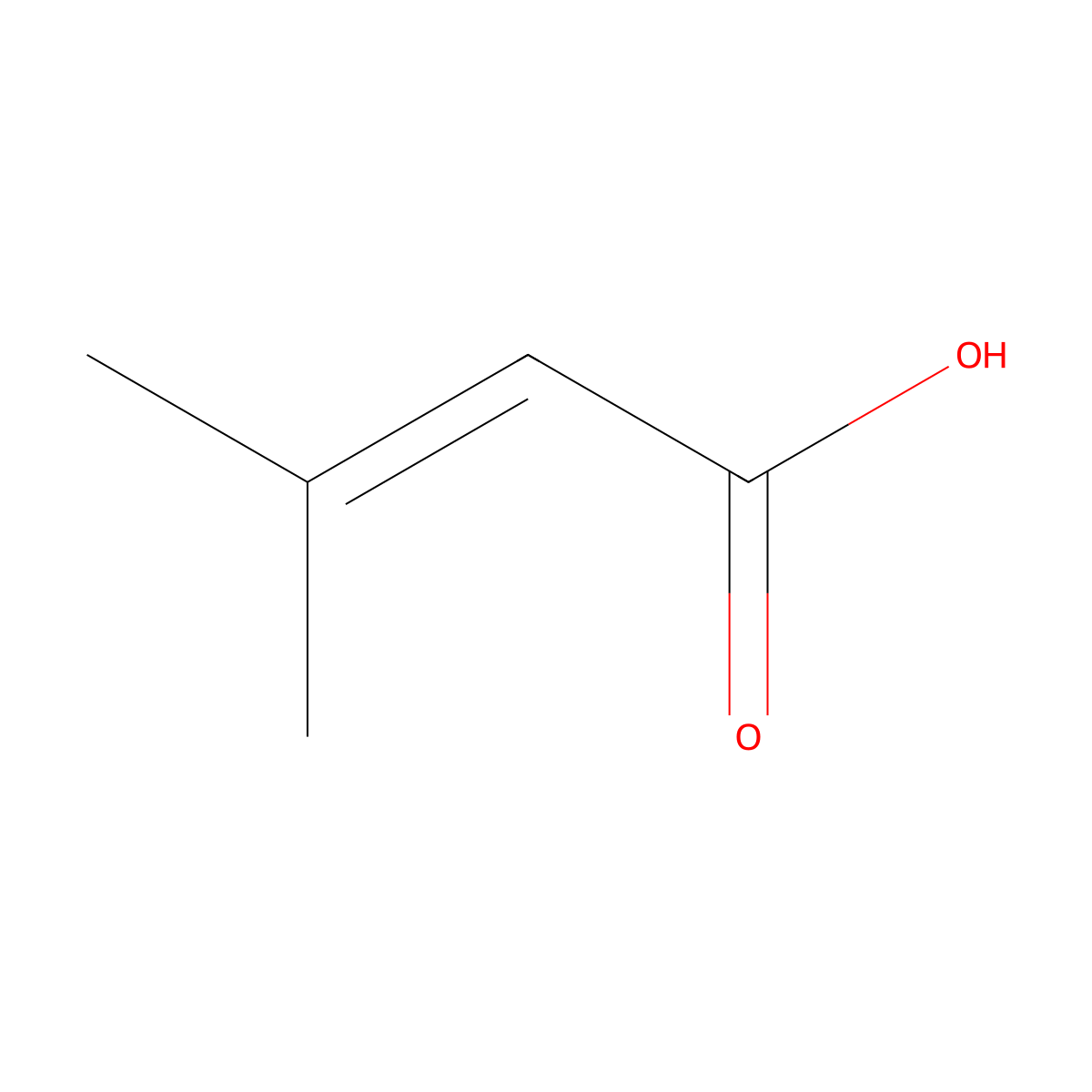 3-Methyl-2-butenoic acid molecular structure, CAS 541-47-9