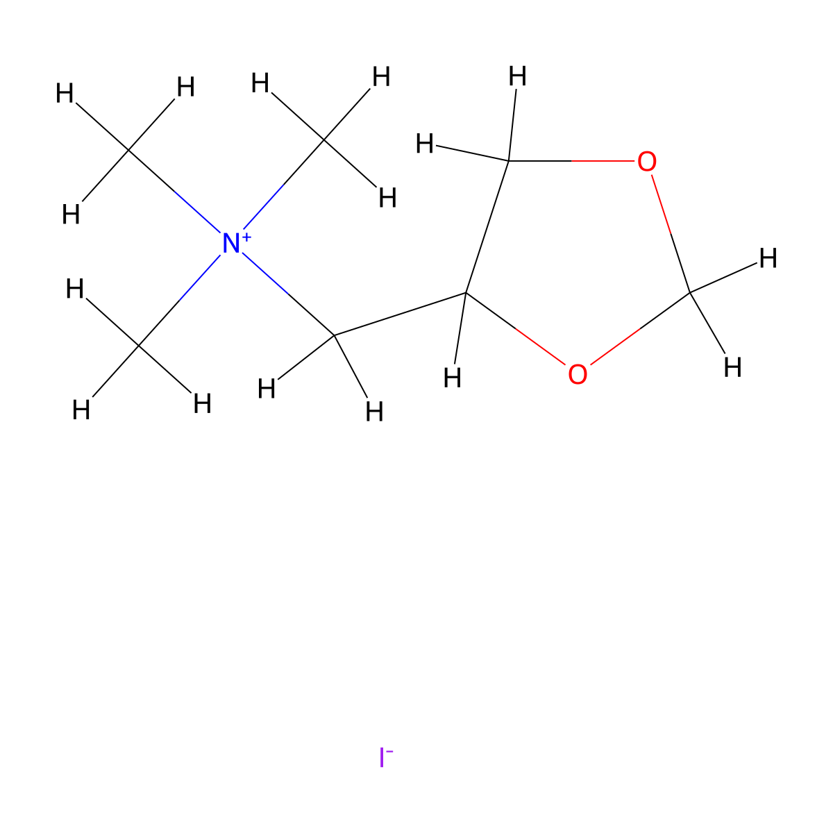 1,3-Dioxolane-4-methanaminium, N,N,N-trimethyl-, iodide (1:1) molecular structure, CAS 541-66-2