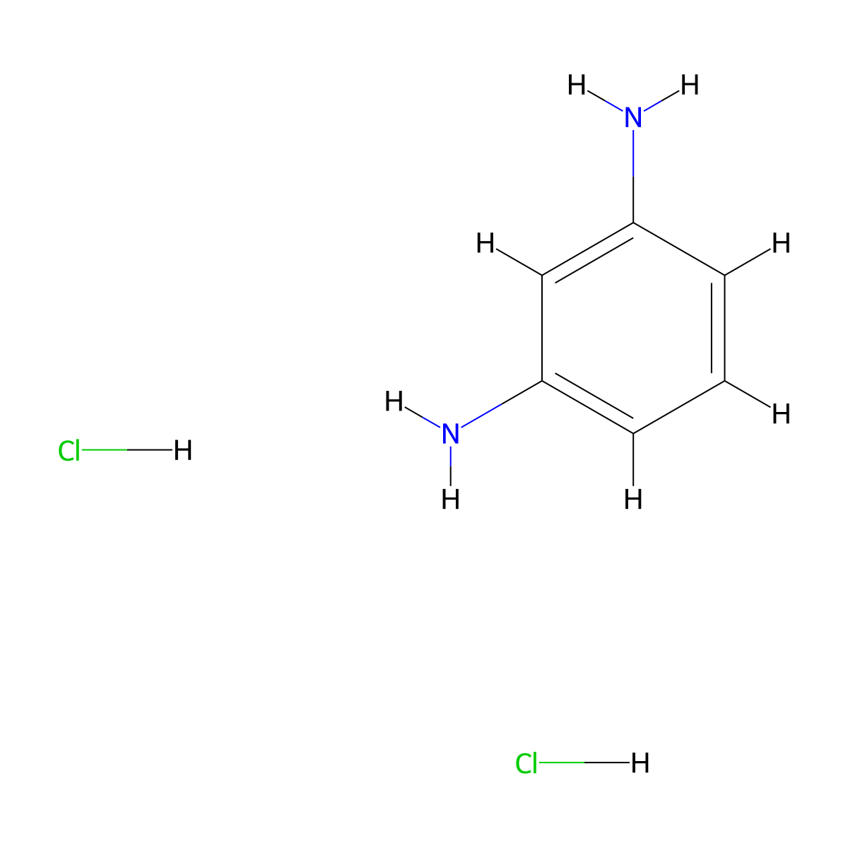 M-phenylenediamine dihydrochloride molecular structure, CAS 541-69-5