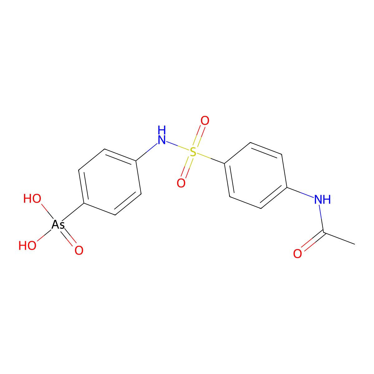 [4-({[4-(Acetylamino)phenyl]sulfonyl}amino)phenyl]arsonic acid molecular structure, CAS 5410-70-8