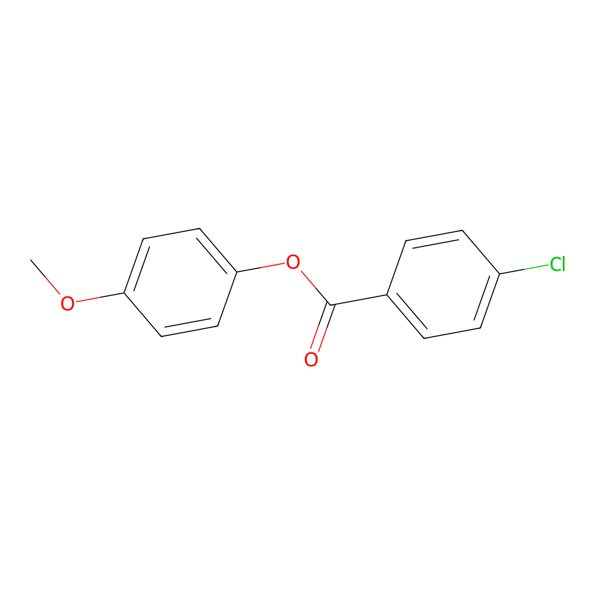 Benzoic acid, 4-chloro-, 4-methoxyphenyl ester molecular structure, CAS 5410-99-1
