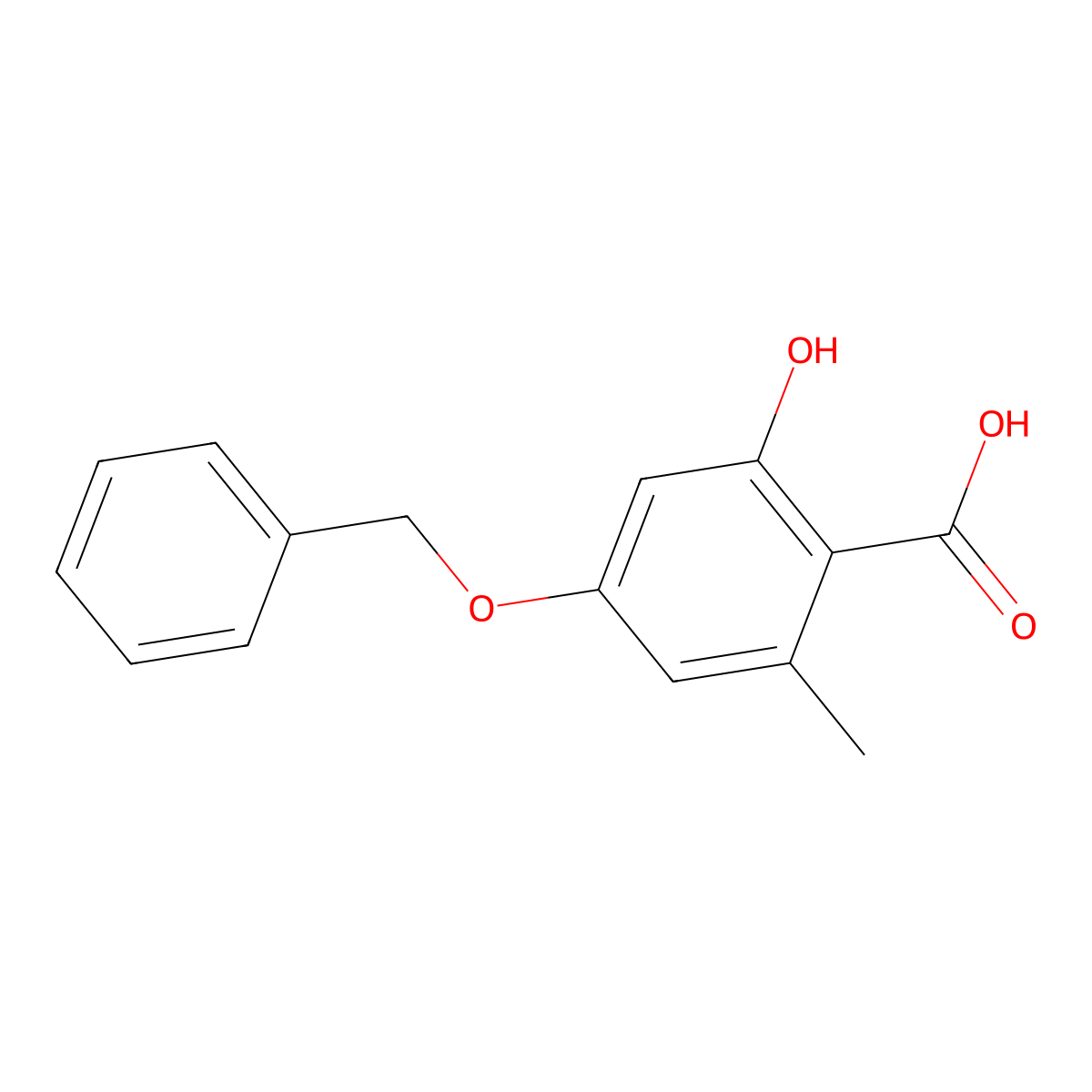 4-(Benzyloxy)-2-hydroxy-6-methylbenzoic acid molecular structure, CAS 54102-37-3