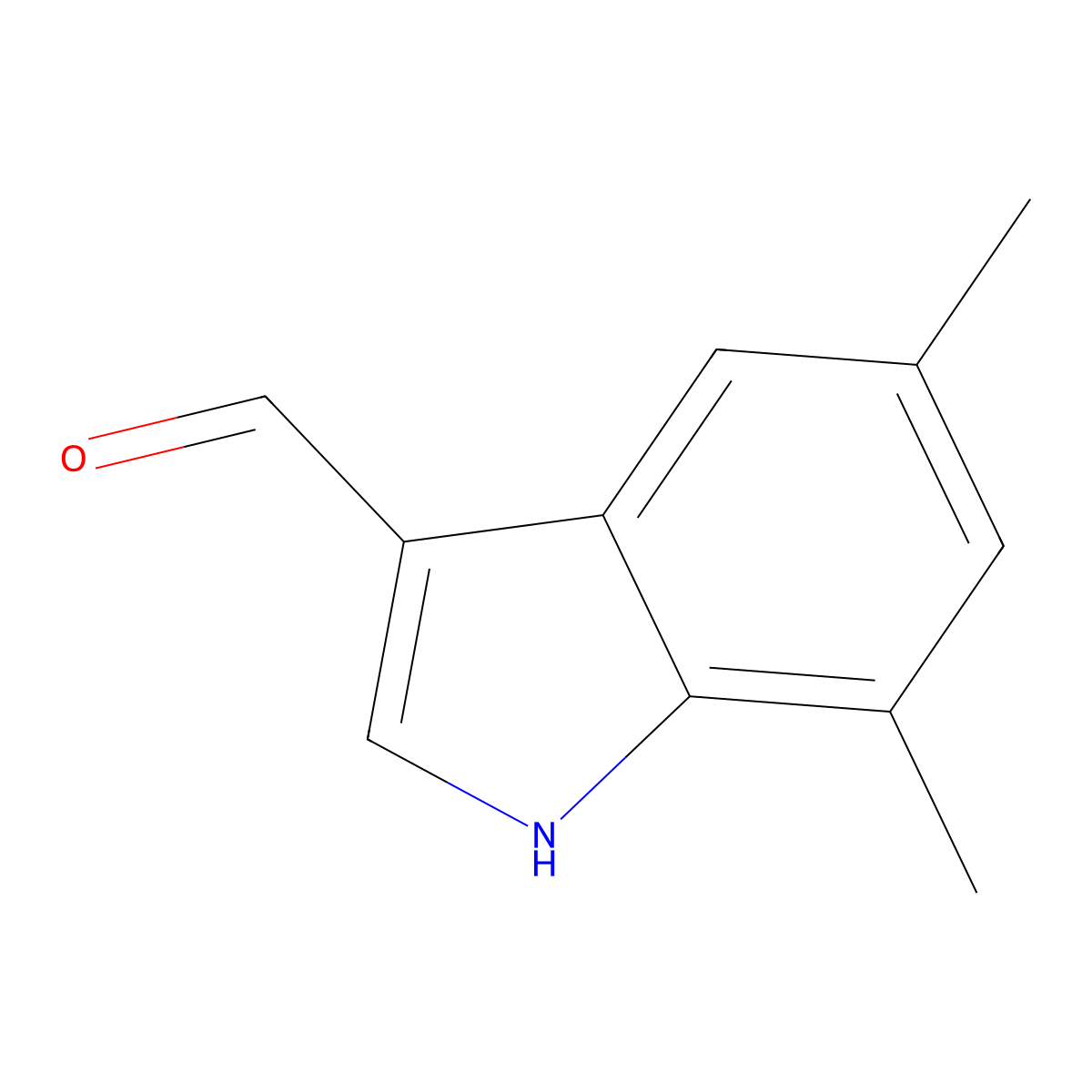 5,7-Dimethyl-1H-indole-3-carbaldehyde molecular structure, CAS 54102-44-2
