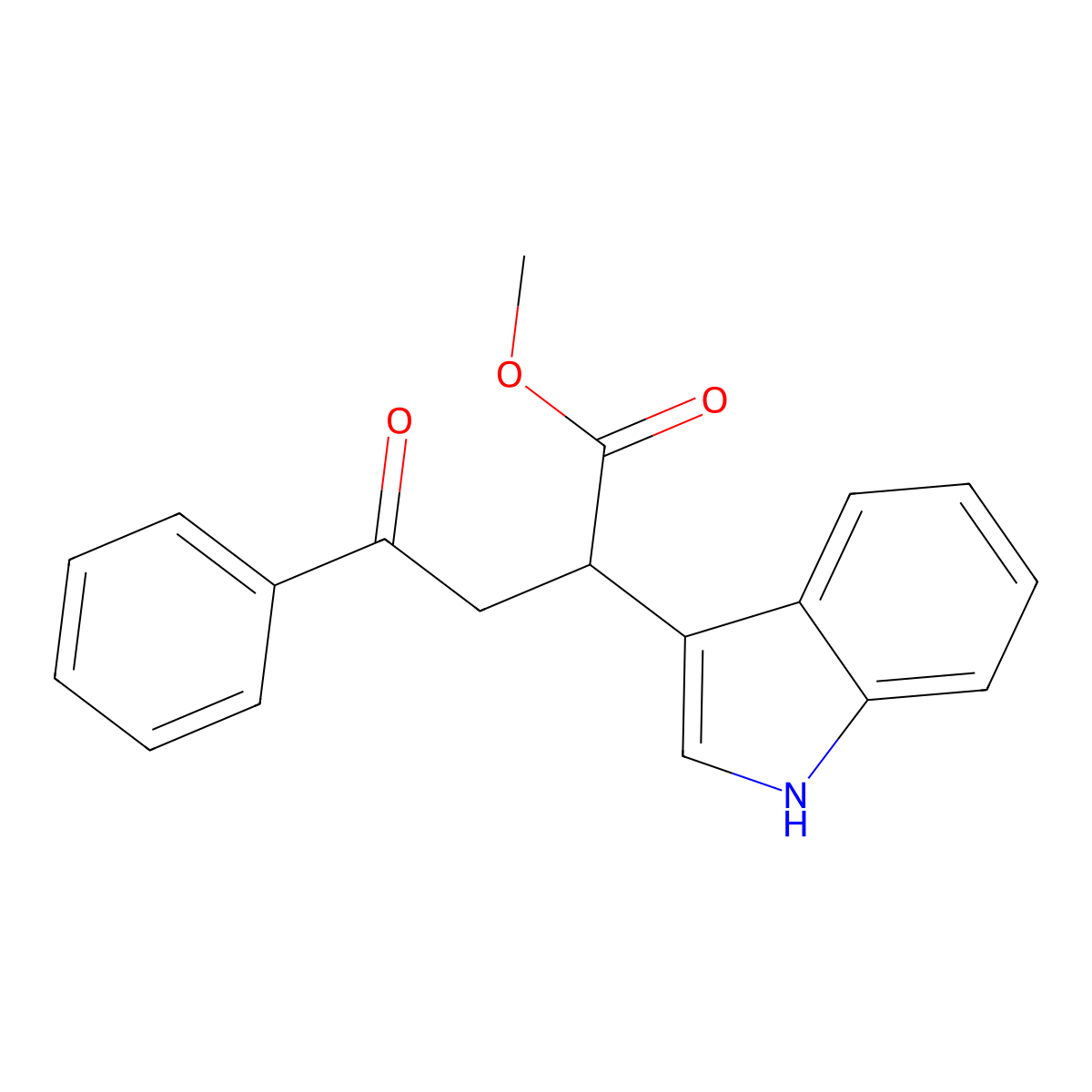 methyl 2-(1H-indol-3-yl)-4-oxo-4-phenylbutanoate molecular structure, CAS 54104-08-4