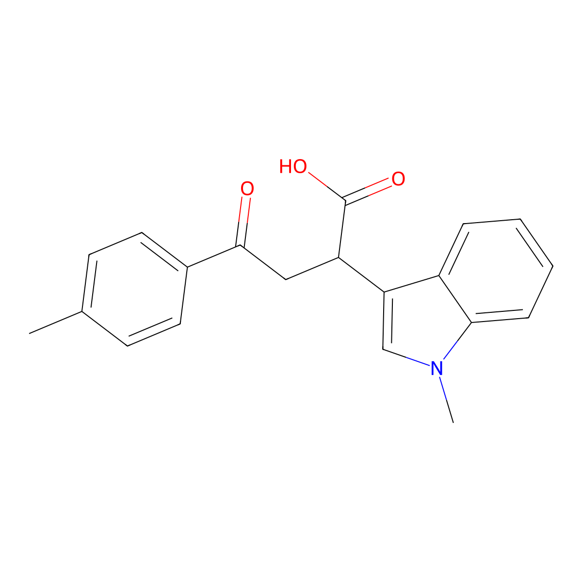 2-(1-Methylindol-3-yl)-4-(4-methylphenyl)-4-oxobutanoic acid molecular structure, CAS 54104-22-2
