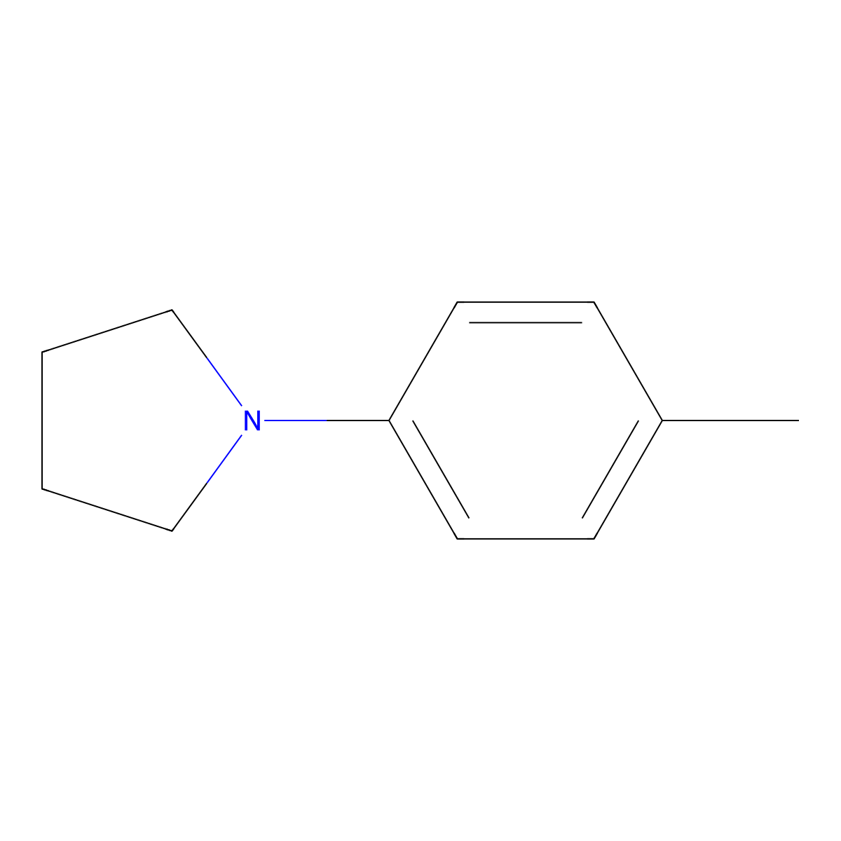 Pyrrolidine, 1-(4-methylphenyl)- molecular structure, CAS 54104-82-4