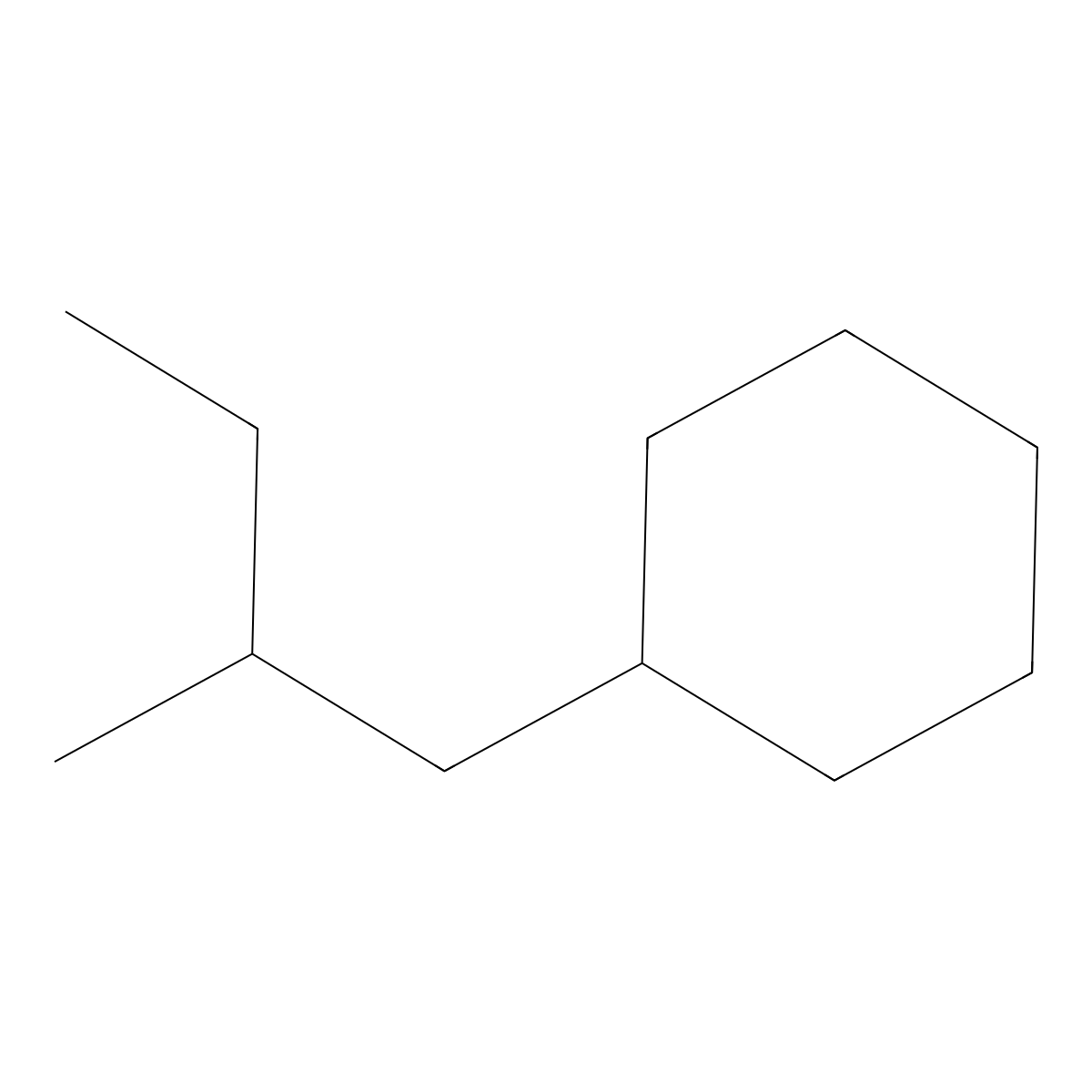 (2-Methylbutyl)cyclohexane molecular structure, CAS 54105-77-0