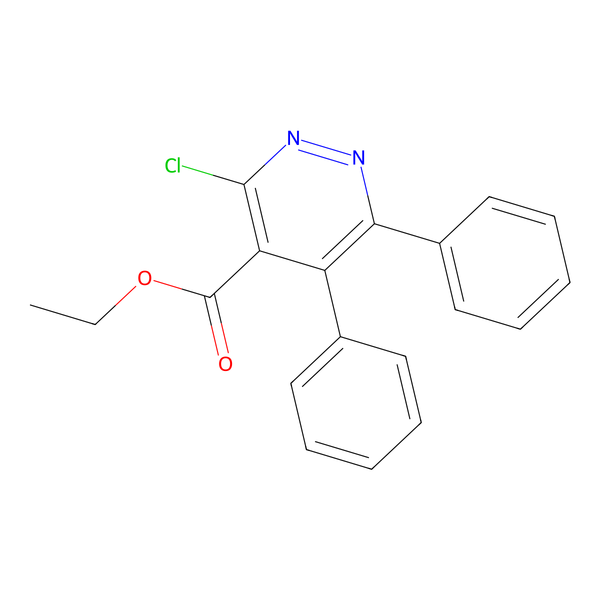 Ethyl 3-chloro-5,6-diphenylpyridazine-4-carboxylate molecular structure, CAS 54108-27-9