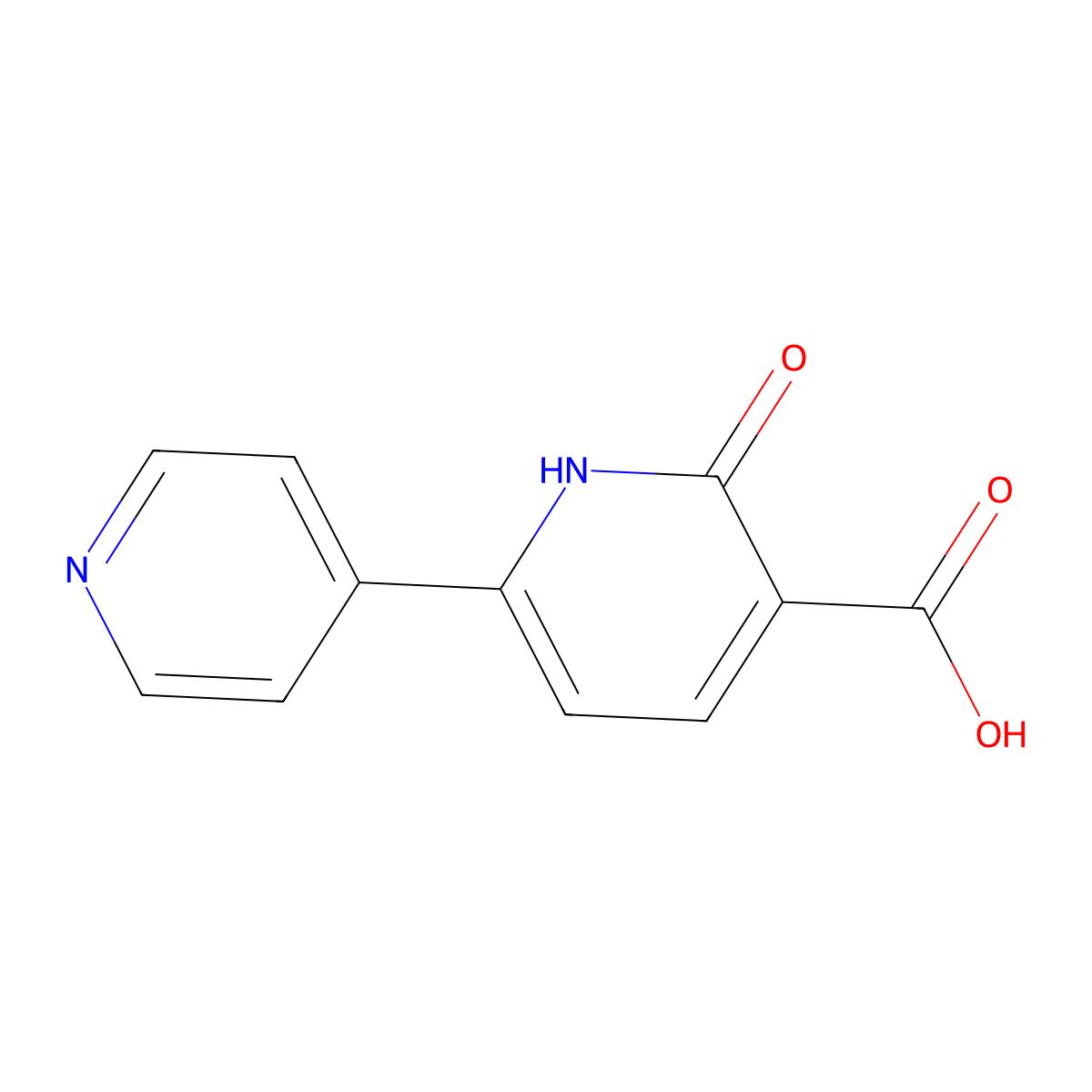 2-Oxo-6-(pyridin-4-yl)-1,2-dihydropyridine-3-carboxylic acid molecular structure, CAS 54108-41-7