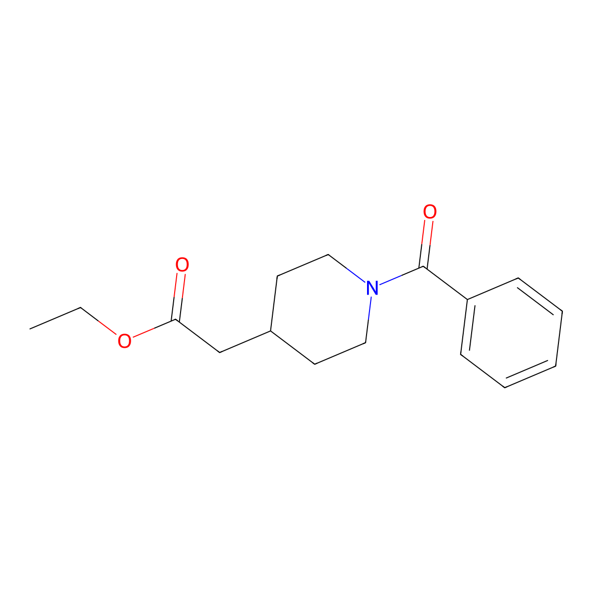 4-Piperidineacetic acid, 1-benzoyl-, ethyl ester molecular structure, CAS 54108-67-7