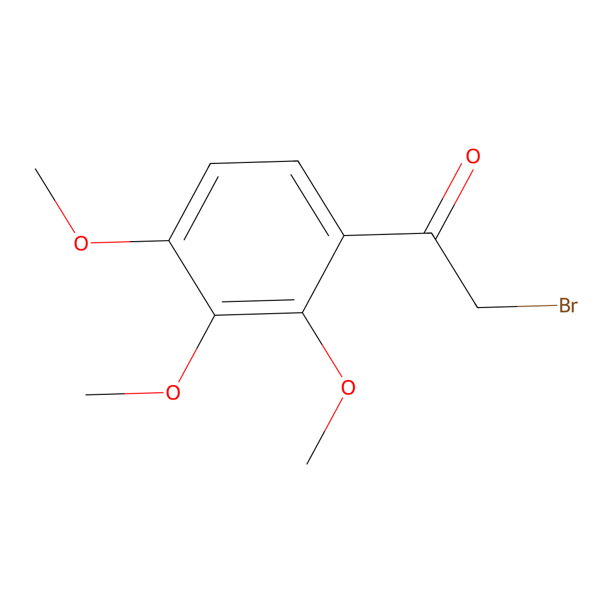 2-Bromo-1-(2,3,4-trimethoxyphenyl)ethanone molecular structure, CAS 54109-14-7