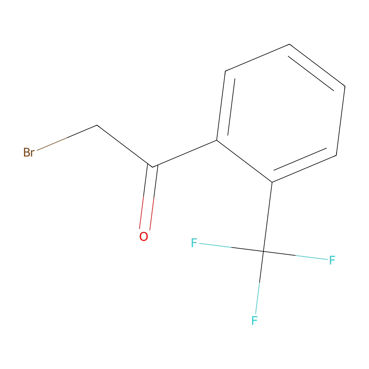2-Bromo-1-[2-(trifluoromethyl)phenyl]ethan-1-one molecular structure, CAS 54109-16-9