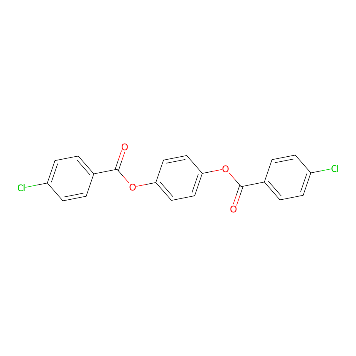Benzene-1,4-diyl bis(4-chlorobenzoate) molecular structure, CAS 5411-00-7