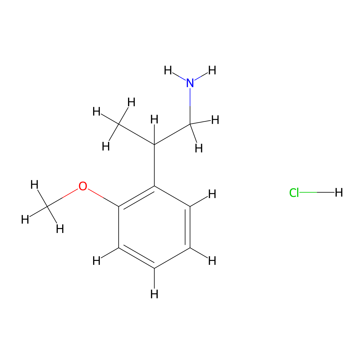 2-(2-Methoxyphenyl)propan-1-amine hydrochloride molecular structure, CAS 5411-16-5