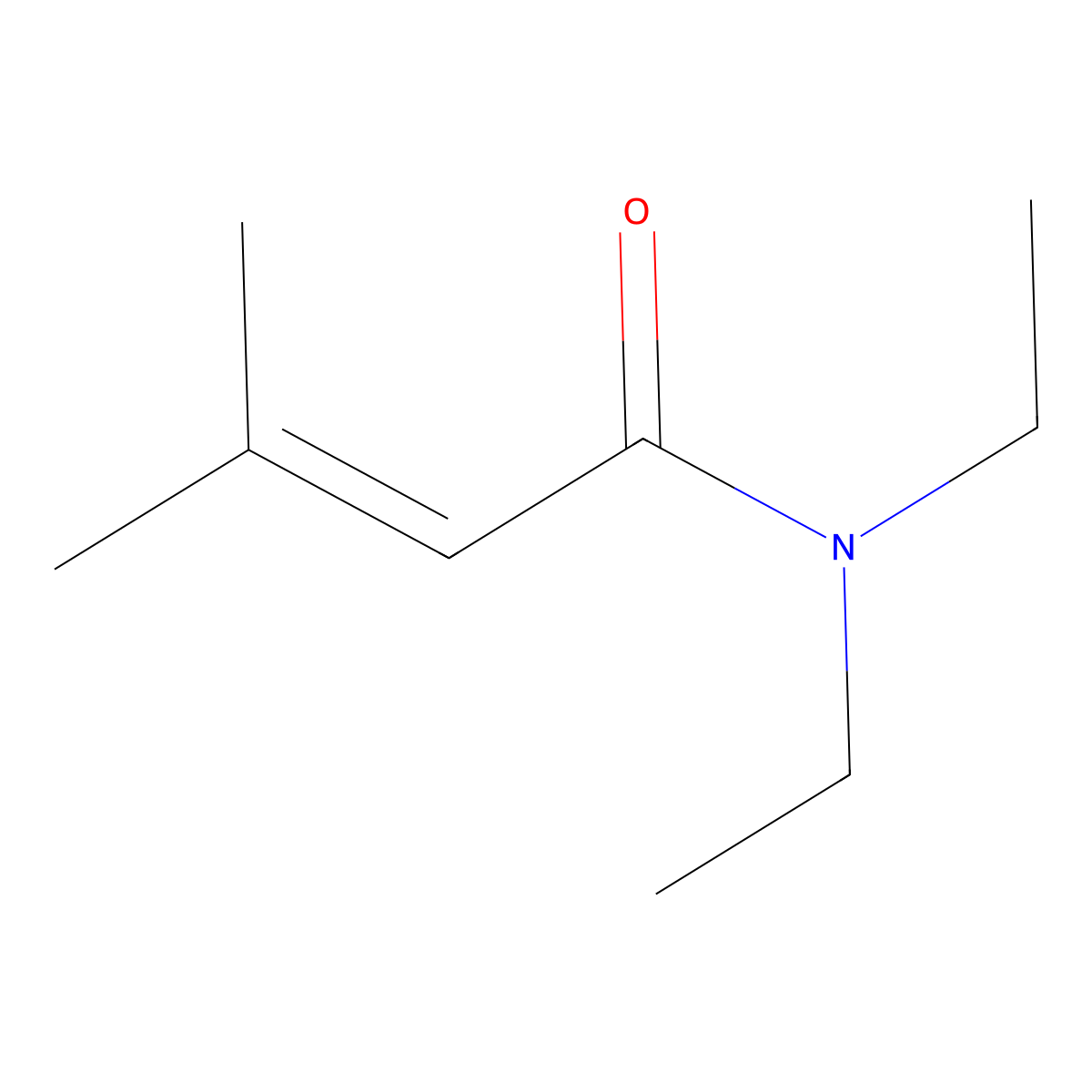N,N-Diethyl-3-methyl-2-butenamide molecular structure, CAS 5411-63-2