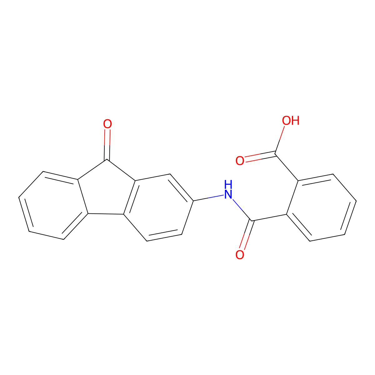 2-[(9-Oxo-9h-fluoren-2-yl)carbamoyl]benzoic acid molecular structure, CAS 5411-64-3