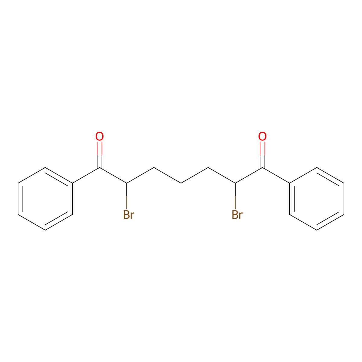 1,7-Heptanedione, 2,6-dibromo-1,7-diphenyl- molecular structure, CAS 5411-99-4