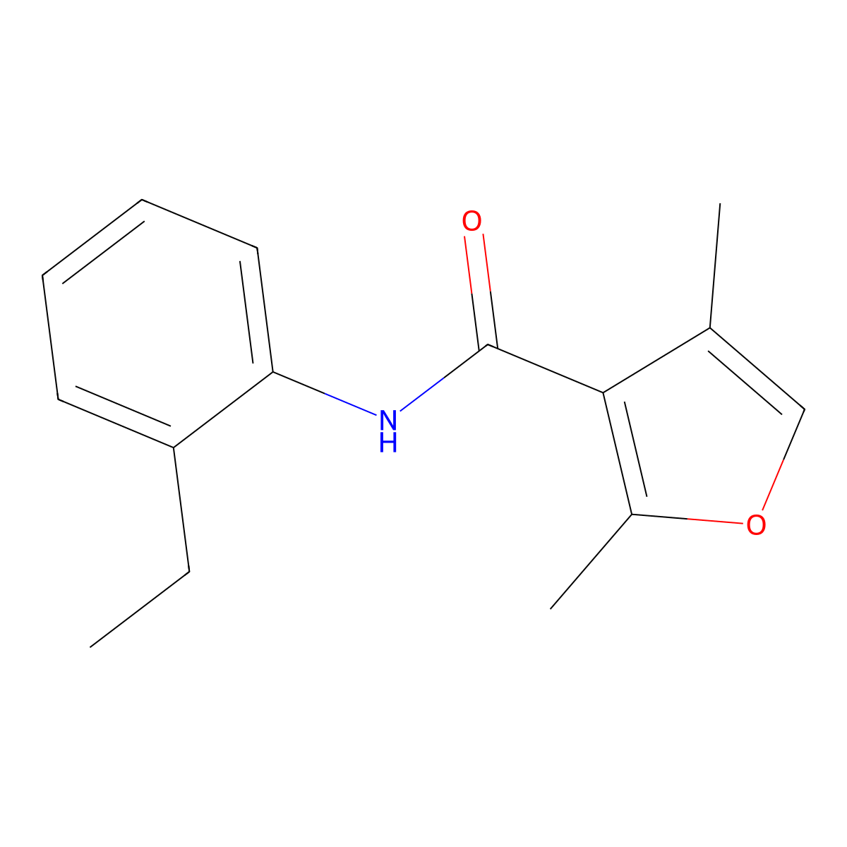 N-(2-ethylphenyl)-2,4-dimethylfuran-3-carboxamide molecular structure, CAS 54110-37-1