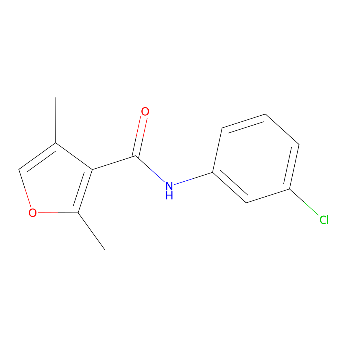N-(3-chlorophenyl)-2,4-dimethylfuran-3-carboxamide molecular structure, CAS 54110-48-4