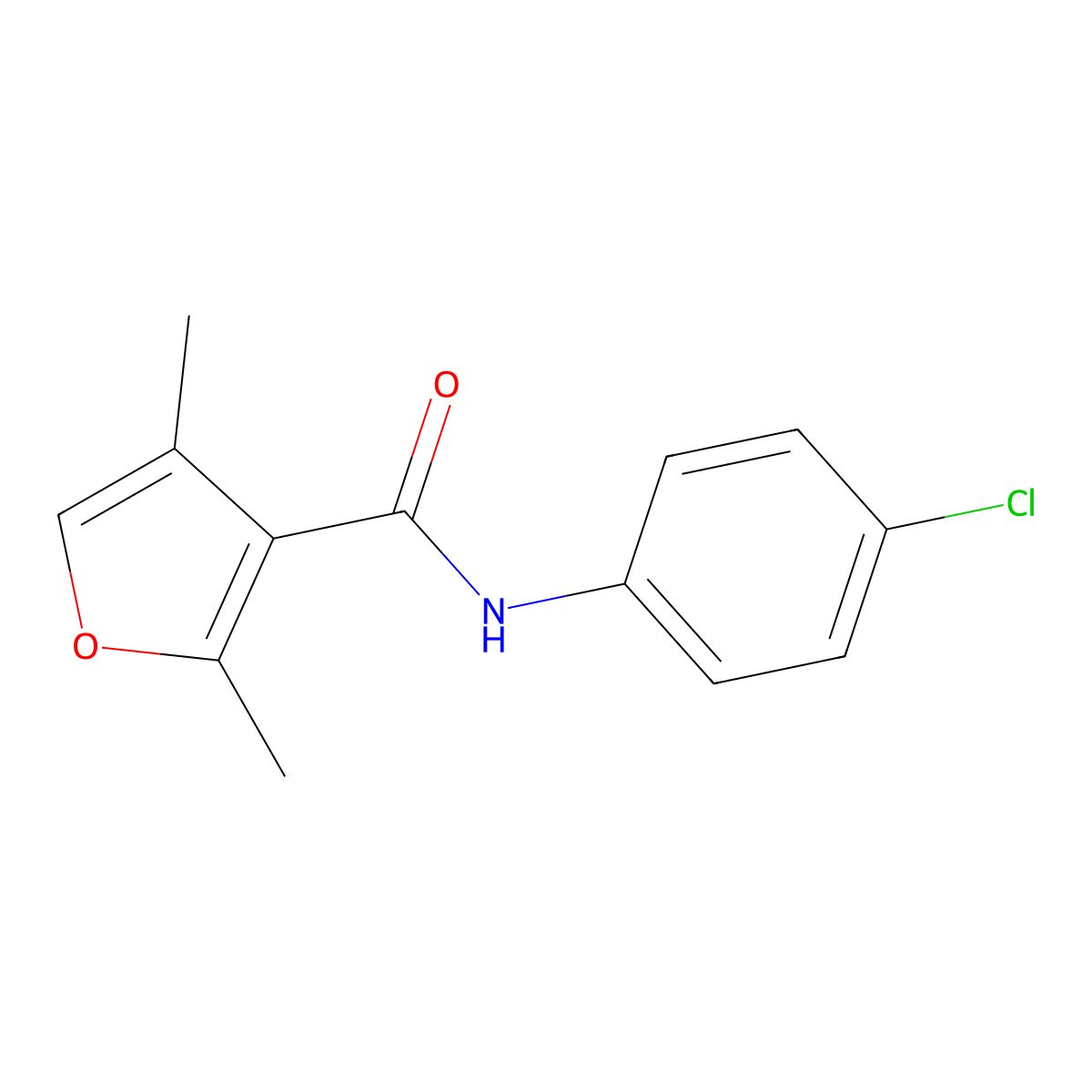 N-(4-chlorophenyl)-2,4-dimethylfuran-3-carboxamide molecular structure, CAS 54110-77-9