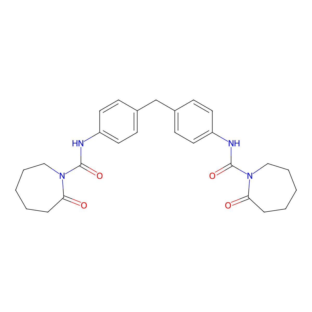 1H-Azepine-1-carboxamide, N,N'-(methylenedi-4,1-phenylene)bis[hexahydro-2-oxo- molecular structure, CAS 54112-23-1