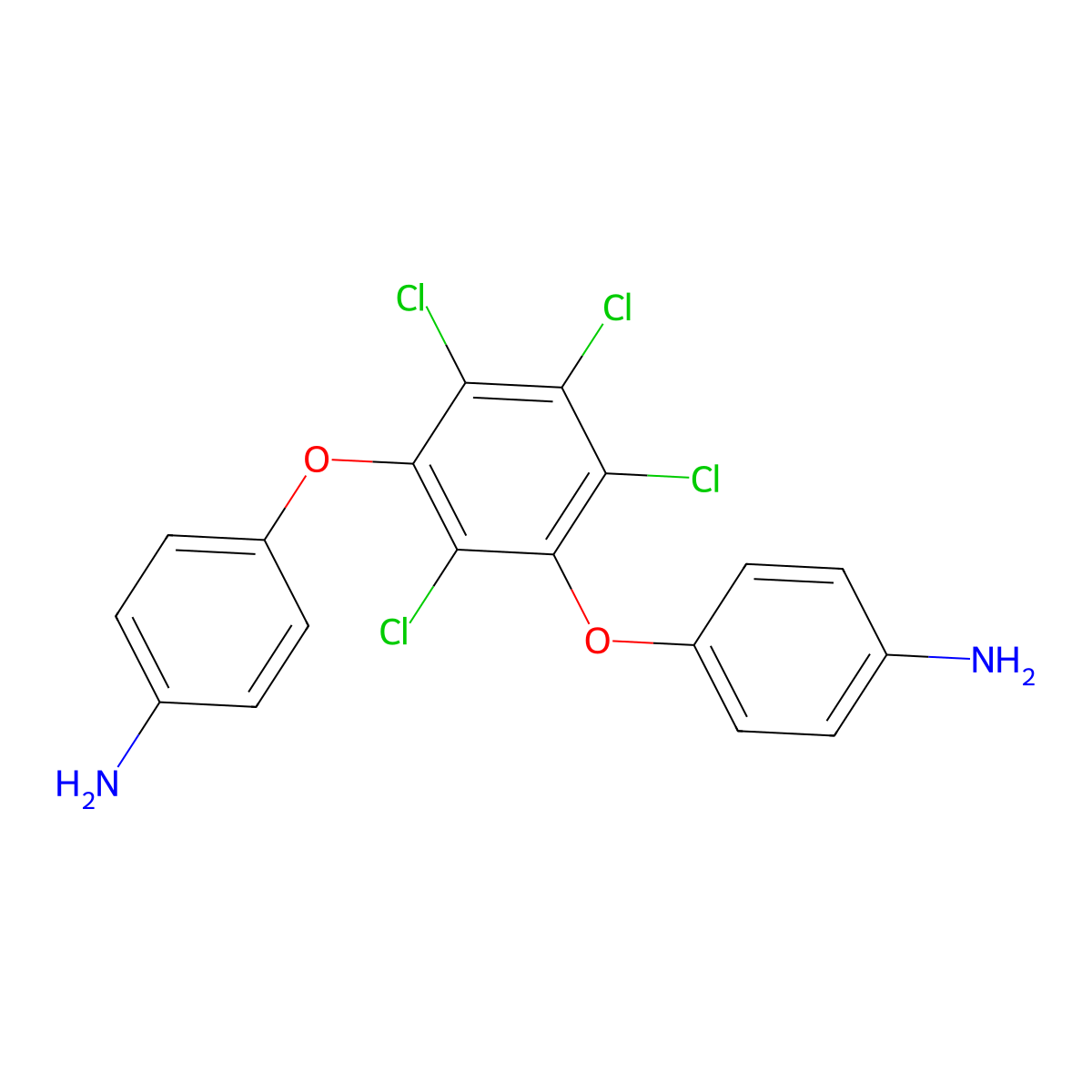 4-[3-(4-Aminophenoxy)-2,4,5,6-tetrachlorophenoxy]aniline molecular structure, CAS 54116-09-5