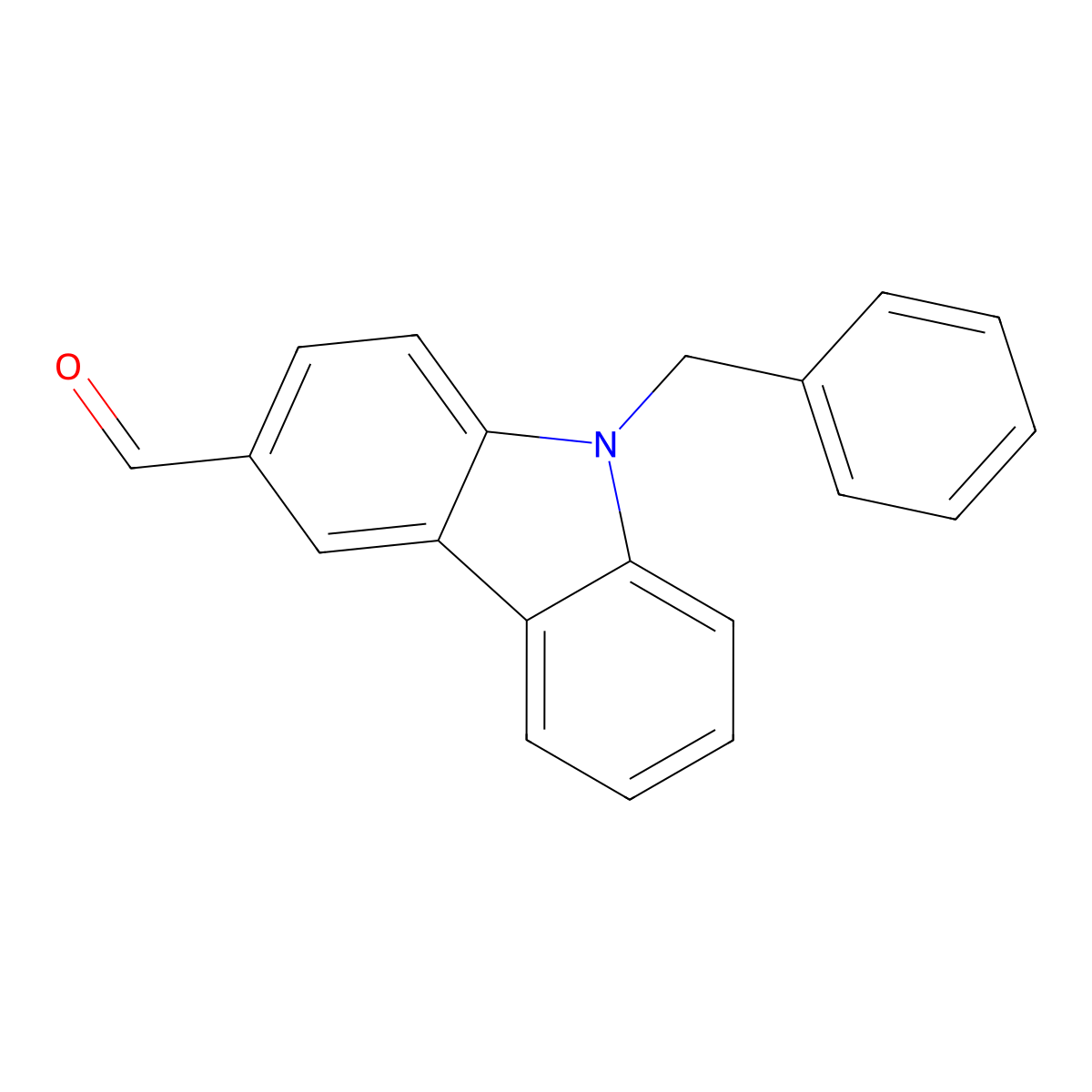 9-Benzylcarbazole-3-carboxaldehyde molecular structure, CAS 54117-37-2