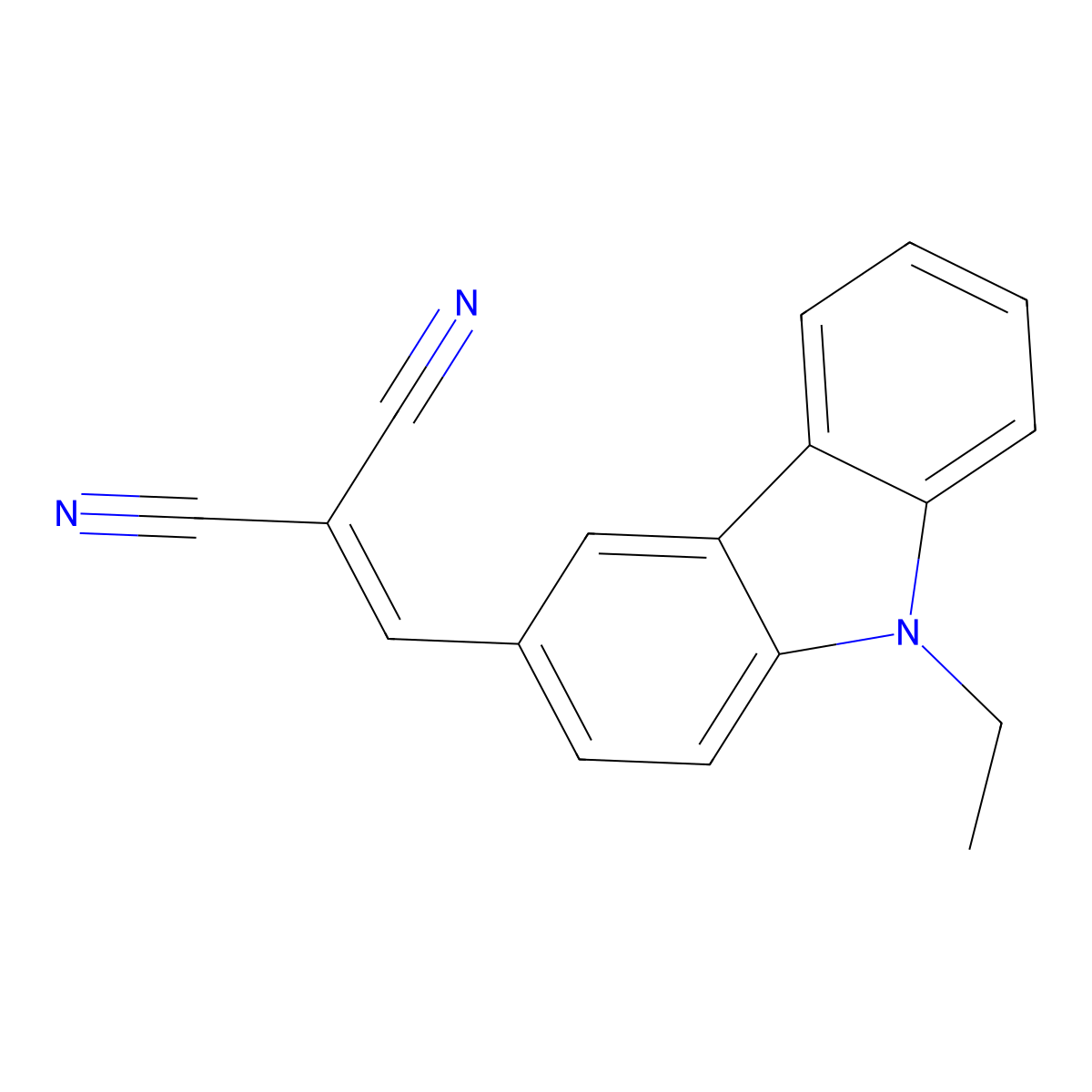 [(9-Ethyl-9h-carbazol-3-yl)methylene]malononitrile molecular structure, CAS 54117-40-7