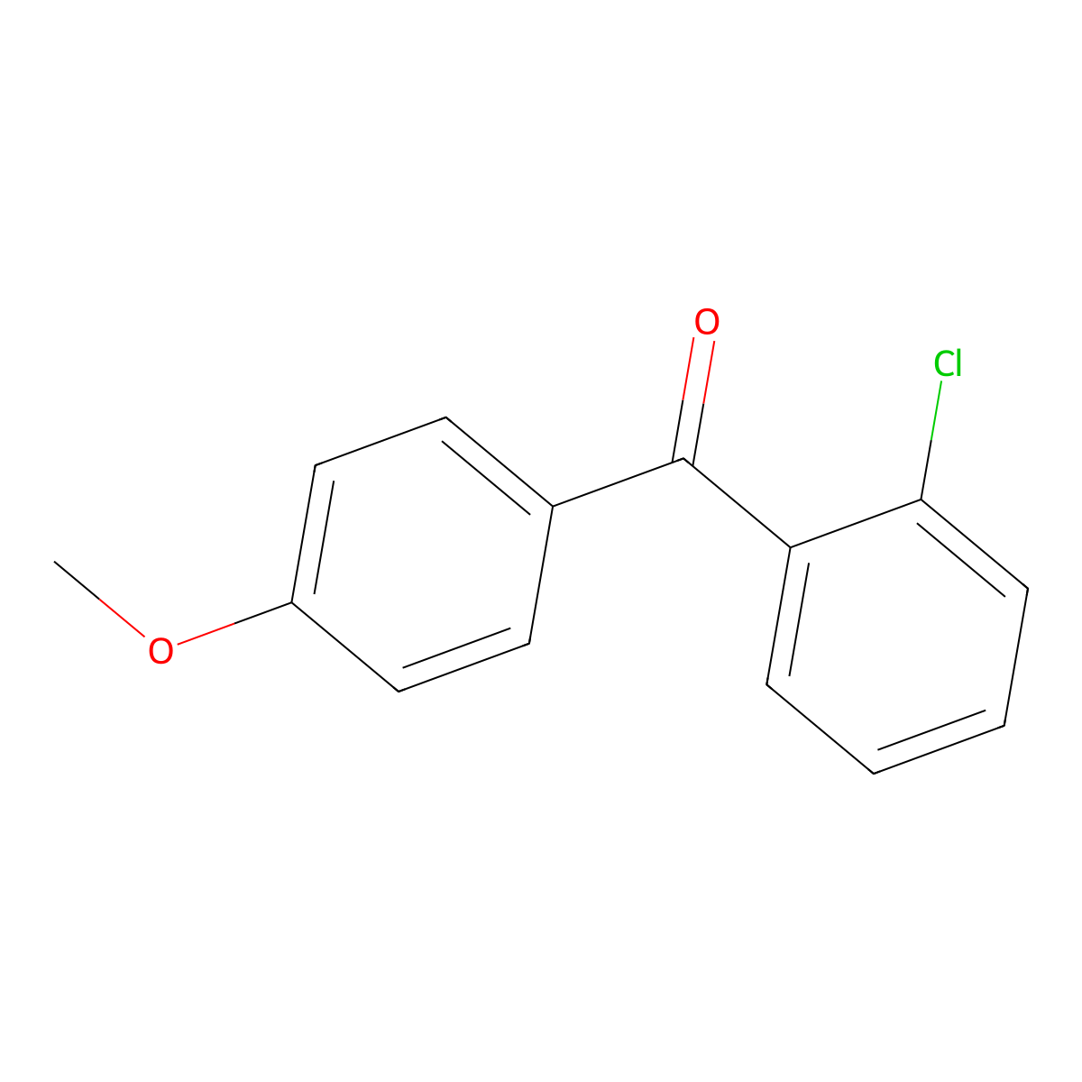 (2-Chlorophenyl)(4-methoxyphenyl)methanone molecular structure, CAS 54118-74-0