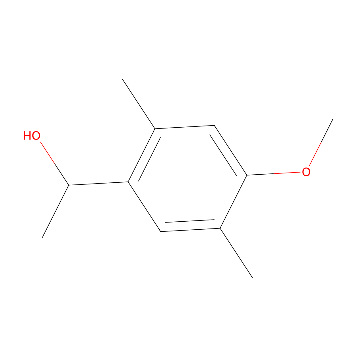 1-(4-Methoxy-2,5-dimethylphenyl)ethan-1-ol molecular structure, CAS 54119-38-9