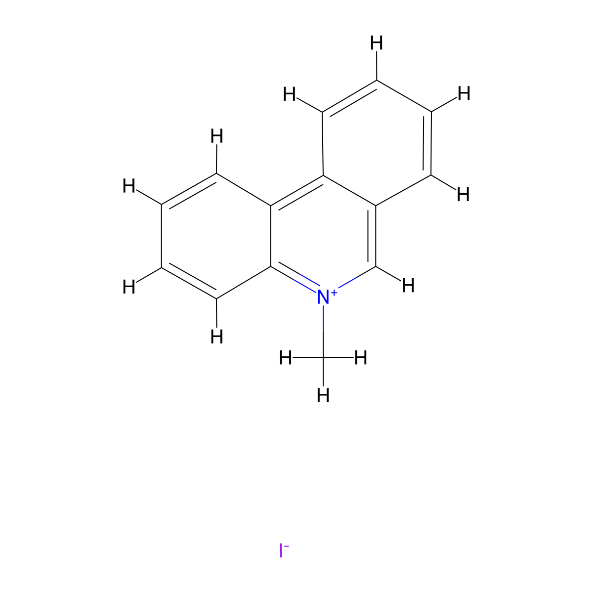 Phenanthridinium, iodide molecular structure, CAS 5412-06-6