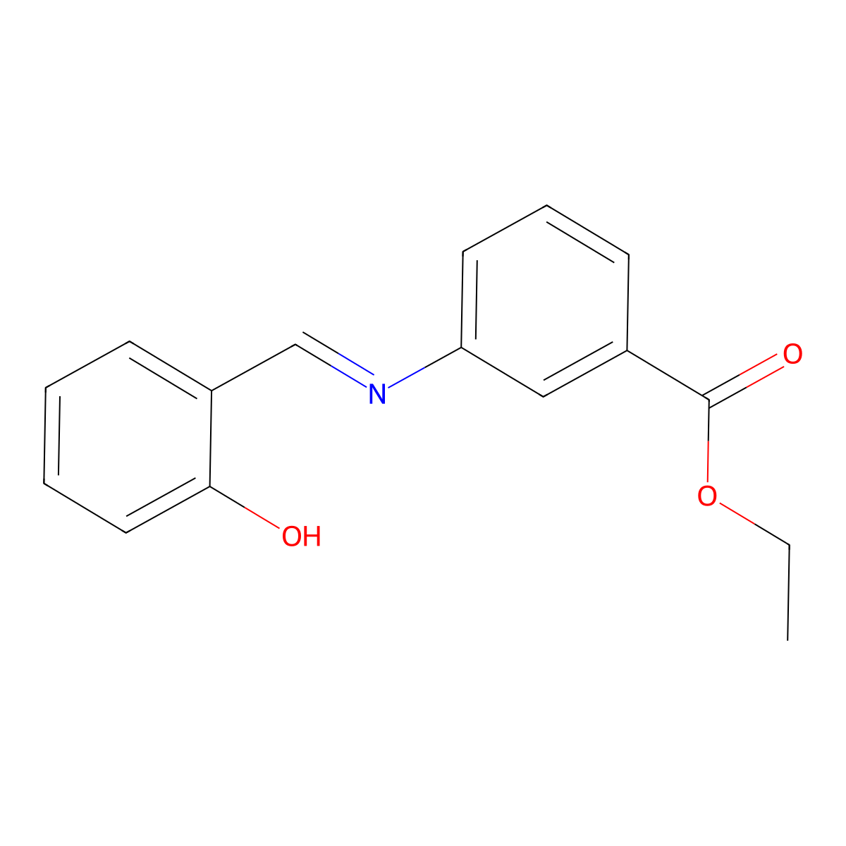 ethyl 3-{[(1E)-(2-hydroxyphenyl)methylene]amino}benzoate molecular structure, CAS 54120-01-3