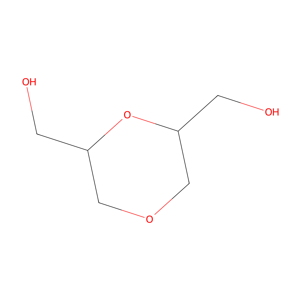 1,4-Dioxane-2,6-dimethanol molecular structure, CAS 54120-69-3