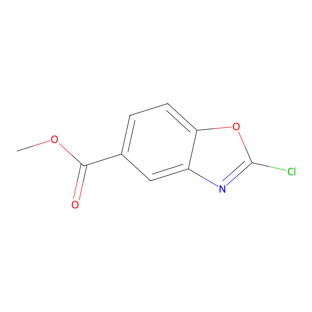 Methyl 2-chloro-1,3-benzoxazole-5-carboxylate molecular structure, CAS 54120-92-2