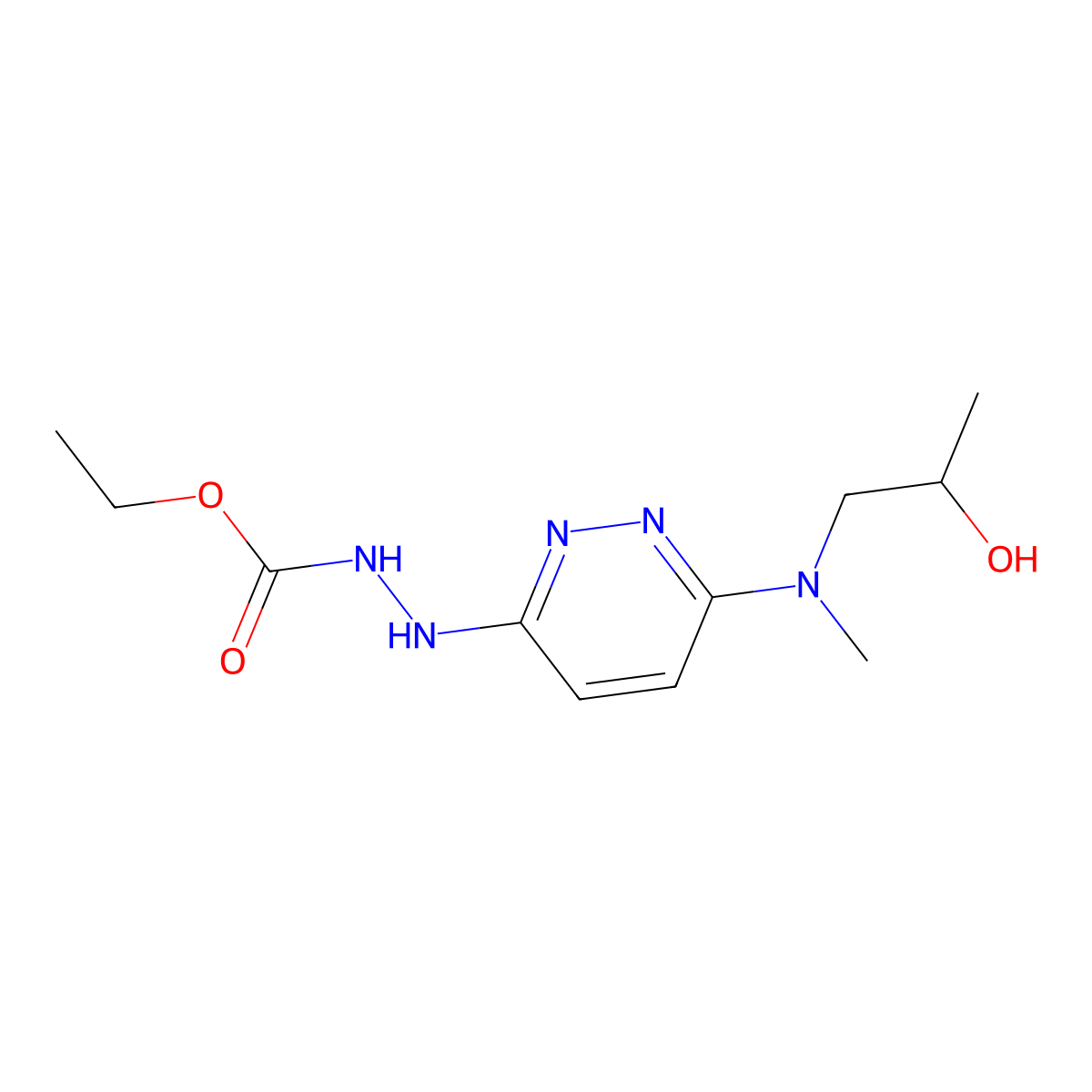 3-(2-Carbethoxyhydrazino)-6-(N-(2-hydroxypropyl)methylamino)pyridazine molecular structure, CAS 54121-08-3
