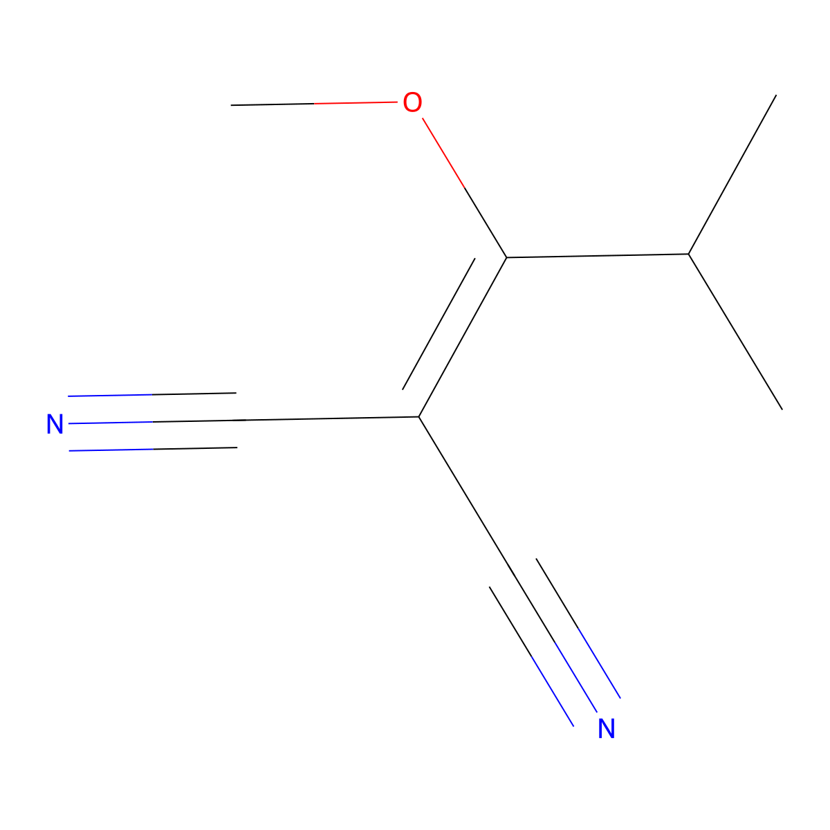 (1-Methoxy-2-methylpropylidene)propanedinitrile molecular structure, CAS 54122-57-5