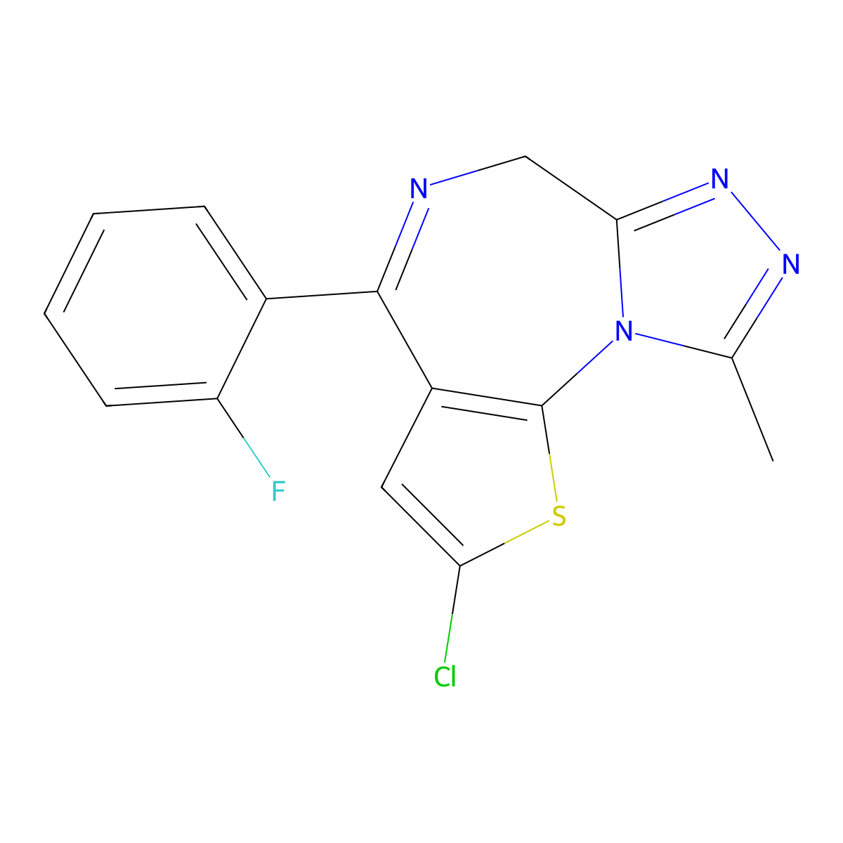 Fluclotizolam molecular structure, CAS 54123-15-8