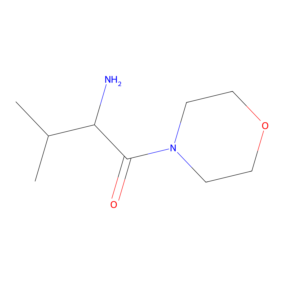2-Amino-3-methyl-1-(morpholin-4-yl)butan-1-one molecular structure, CAS 54124-62-8