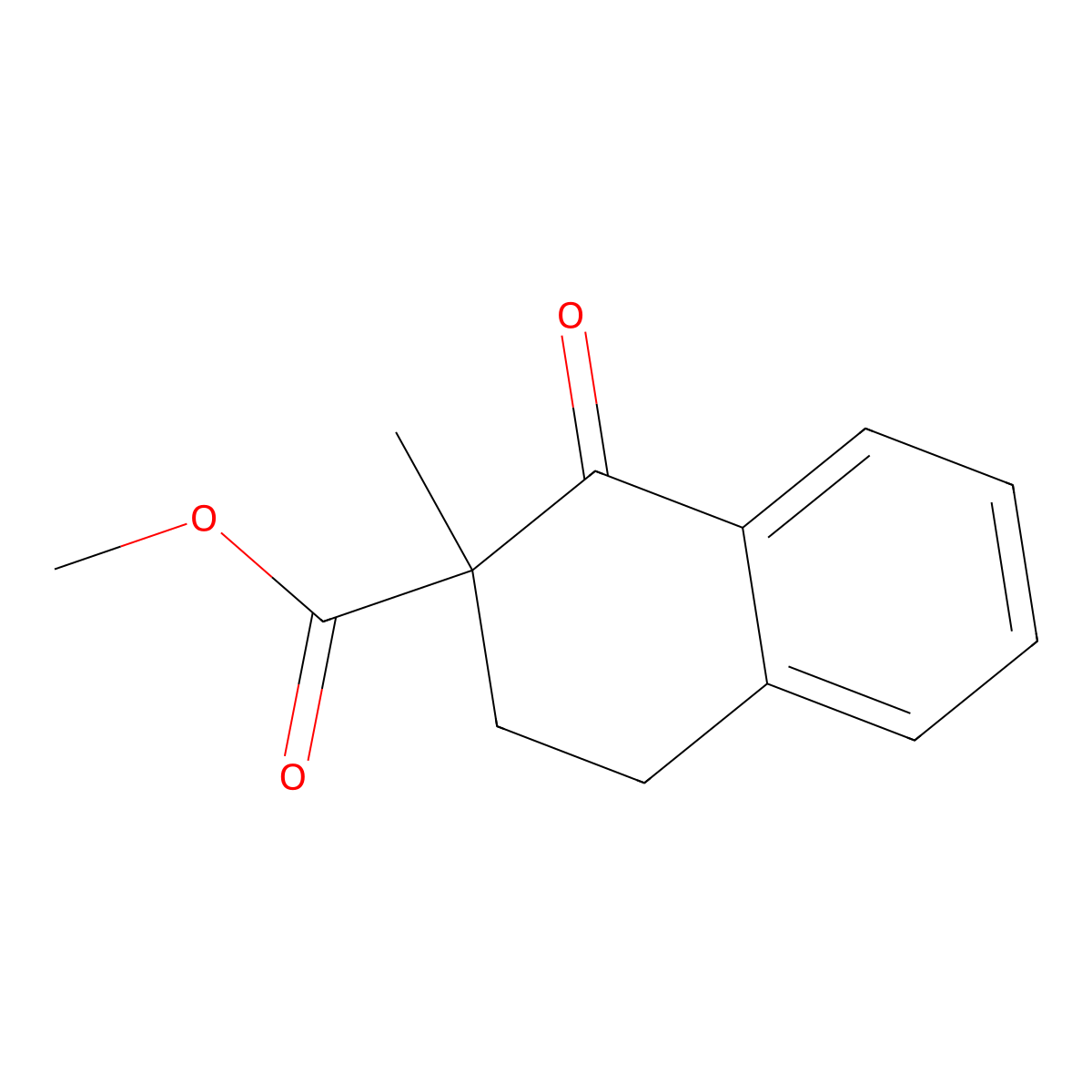 Methyl 2-methyl-1-oxo-1,2,3,4-tetrahydronaphthalene-2-carboxylate molecular structure, CAS 54125-61-0