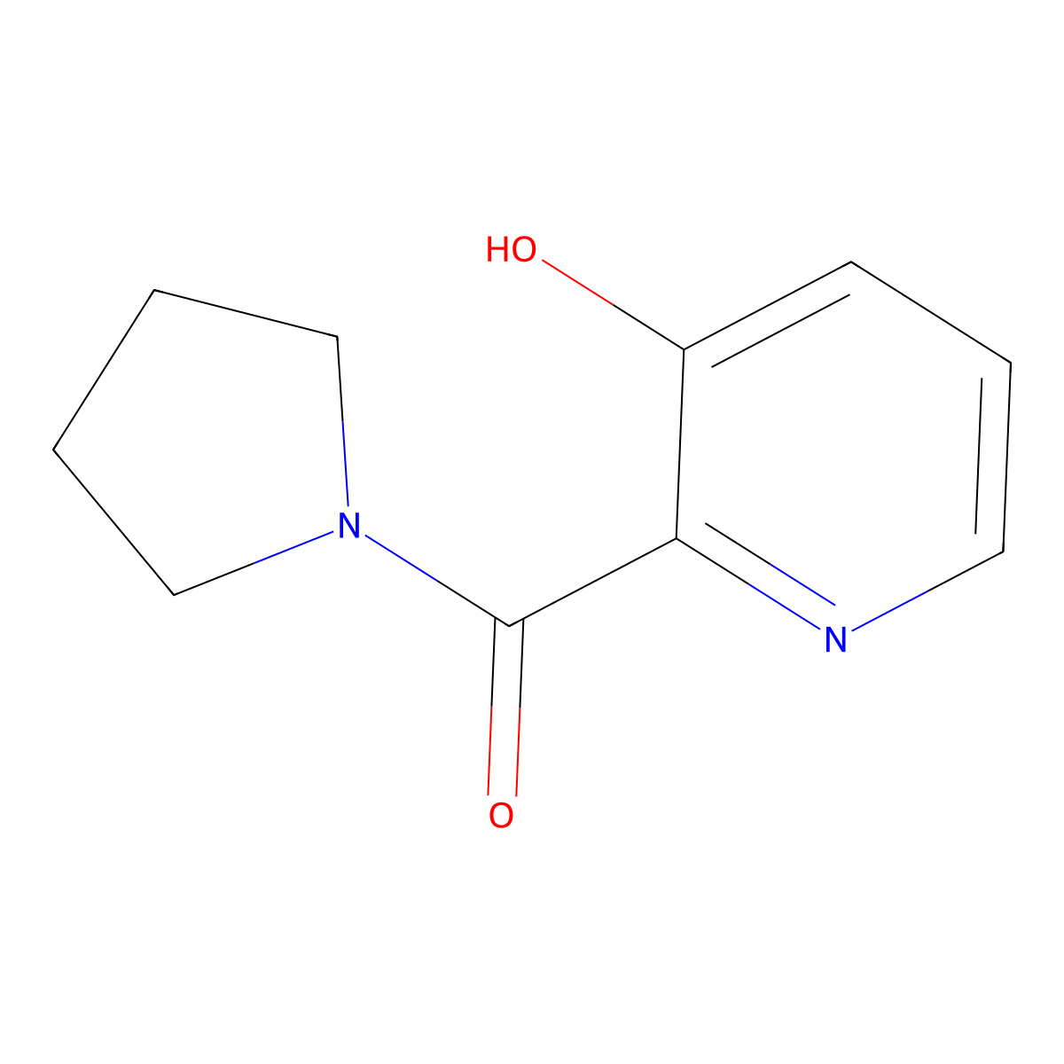 (3-Hydroxypyridin-2-yl)(pyrrolidin-1-yl)methanone molecular structure, CAS 54126-88-4