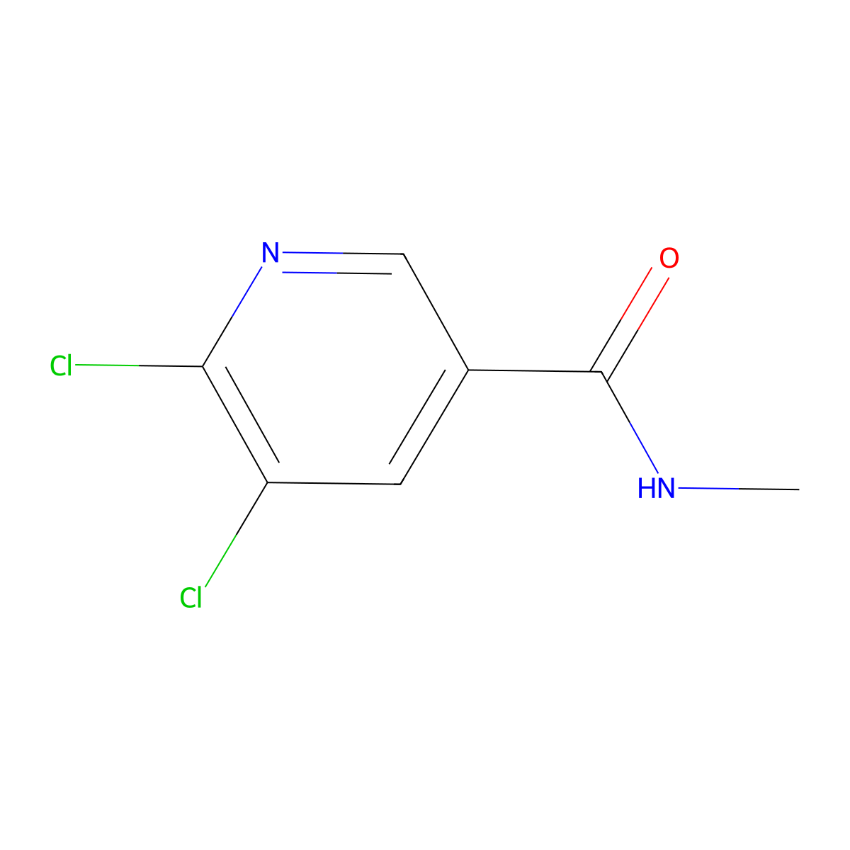 3-Pyridinecarboxamide, 5,6-dichloro-N-methyl- molecular structure, CAS 54127-62-7
