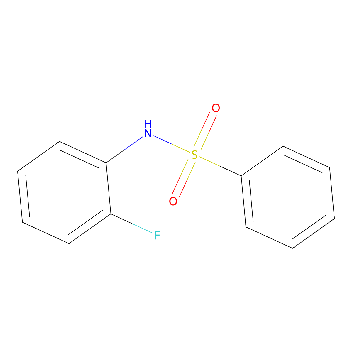 N-(2-fluorophenyl)benzenesulfonamide molecular structure, CAS 54129-13-4