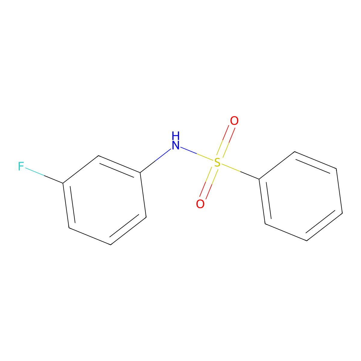 N-(3-Fluorophenyl)benzenesulfonamide molecular structure, CAS 54129-14-5