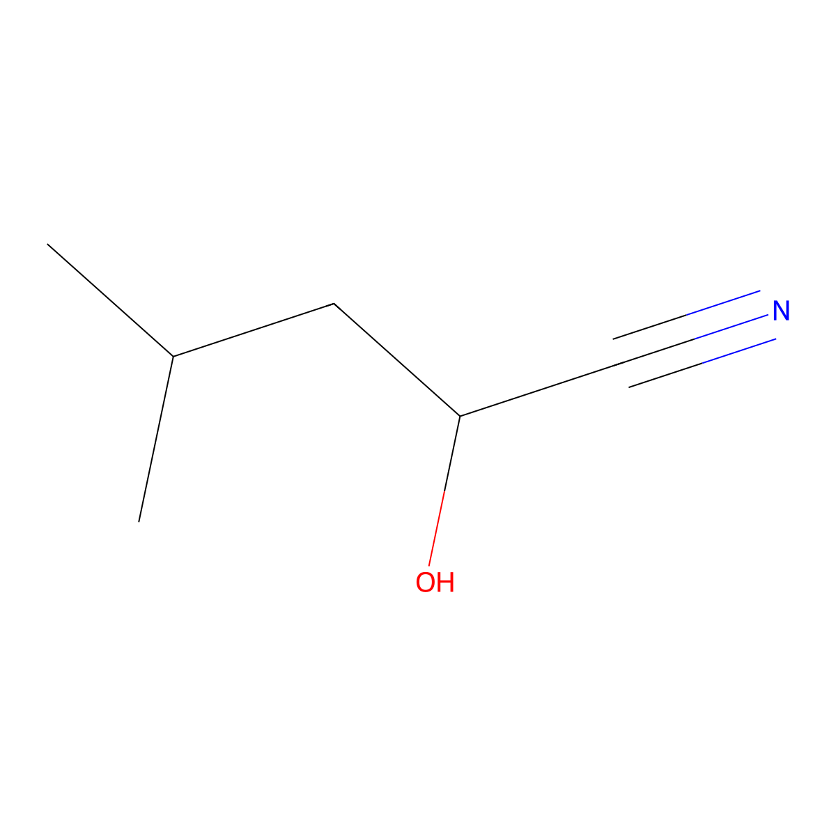 2-Hydroxy-4-methylpentanenitrile molecular structure, CAS 54129-53-2