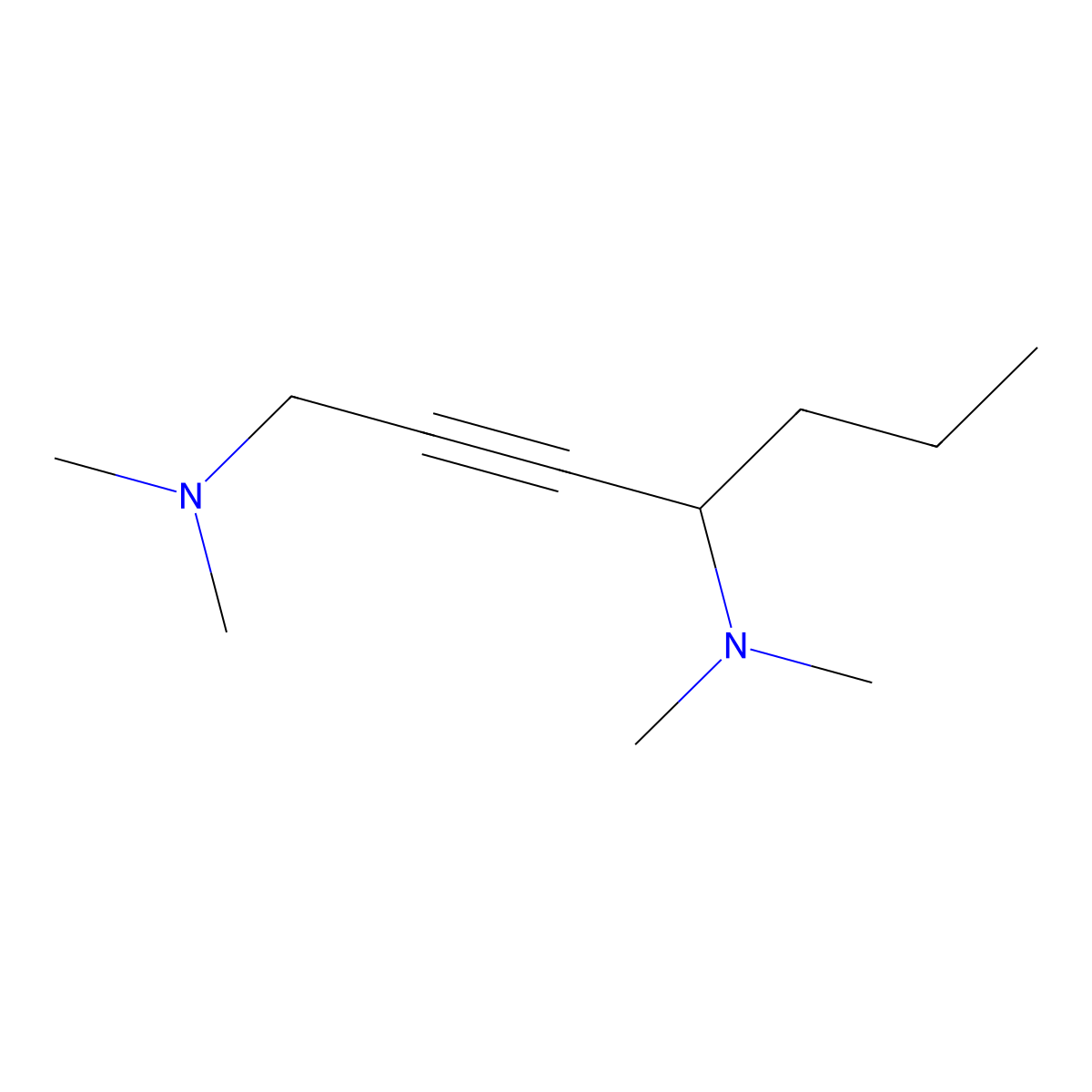 1-N,1-N,4-N,4-N-tetramethylhept-2-yne-1,4-diamine molecular structure, CAS 5413-13-8