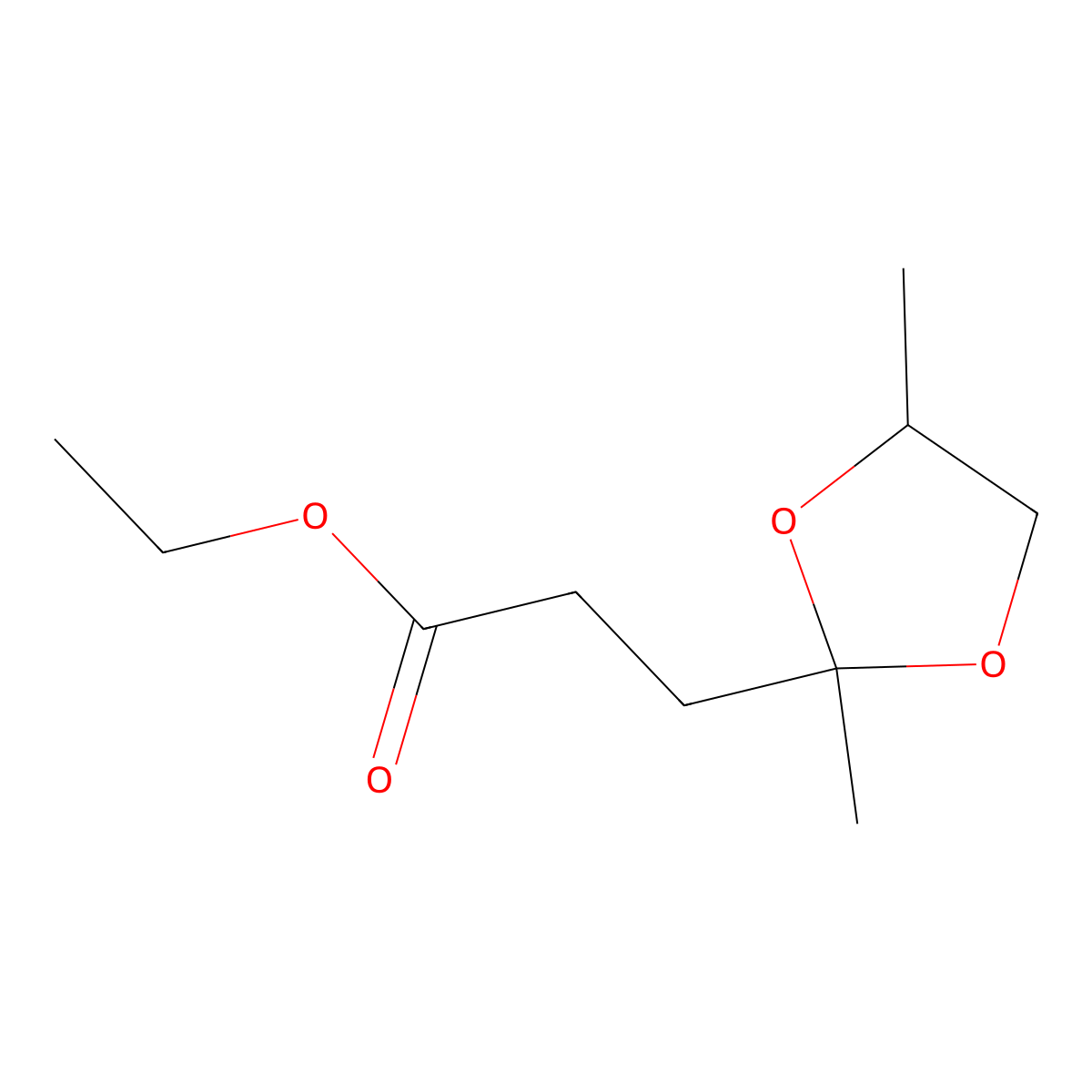 Ethyl levulinate propyleneglycol ketal molecular structure, CAS 5413-49-0