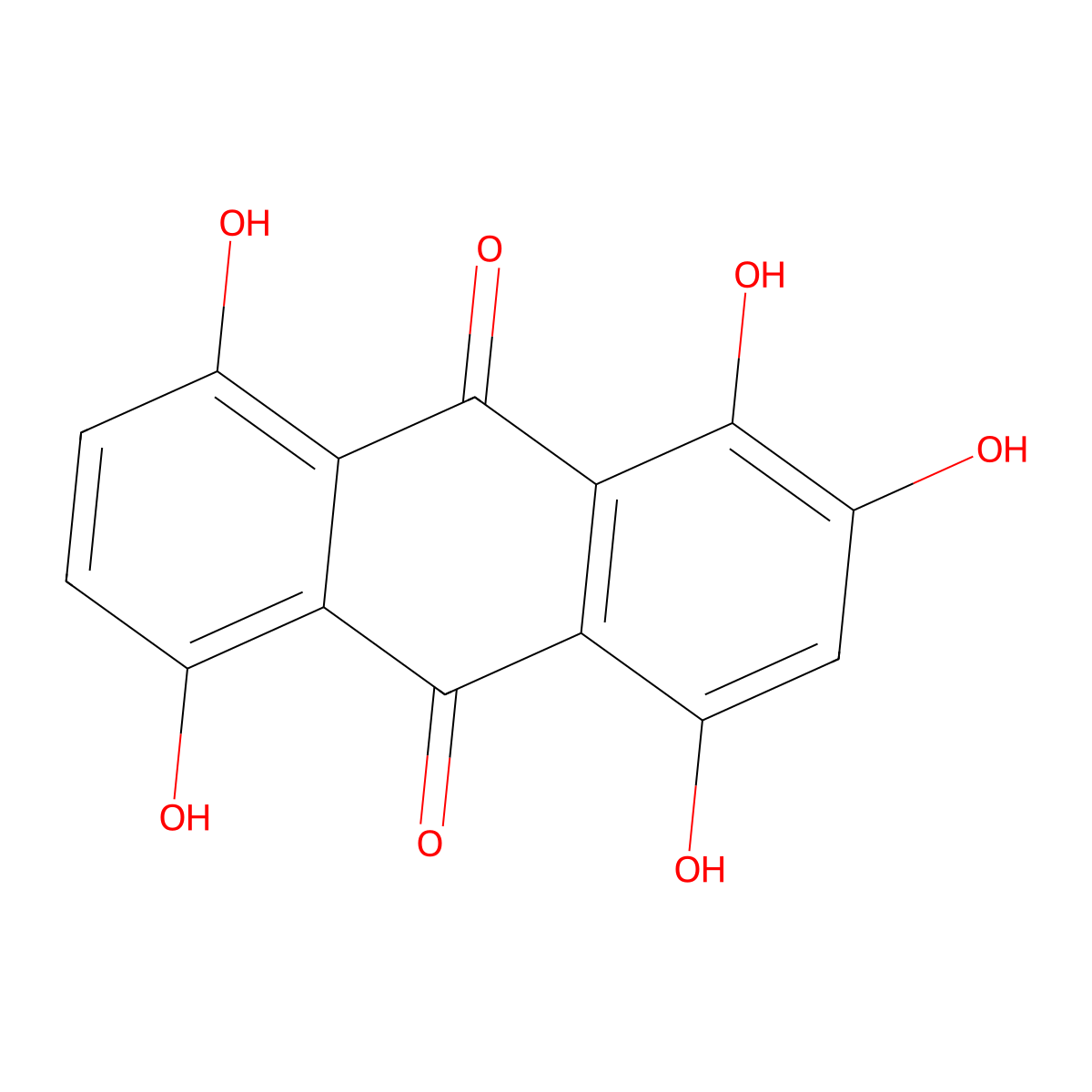 1,2,4,5,8-Pentahydroxyanthracene-9,10-dione molecular structure, CAS 5413-65-0